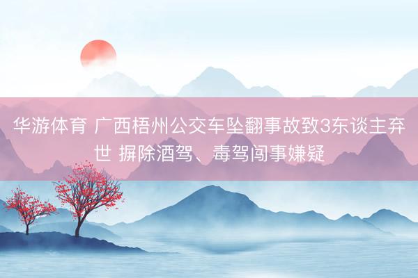 华游体育 广西梧州公交车坠翻事故致3东谈主弃世 摒除酒驾、毒驾闯事嫌疑