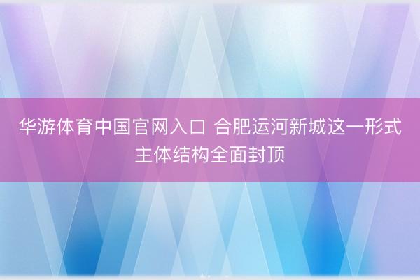 华游体育中国官网入口 合肥运河新城这一形式主体结构全面封顶