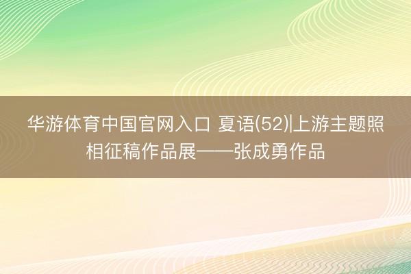 华游体育中国官网入口 夏语(52)|上游主题照相征稿作品展——张成勇作品