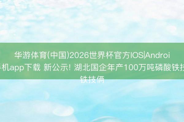 华游体育(中国)2026世界杯官方IOS|Android手机app下载 新公示! 湖北国企年产100万吨磷酸铁技俩