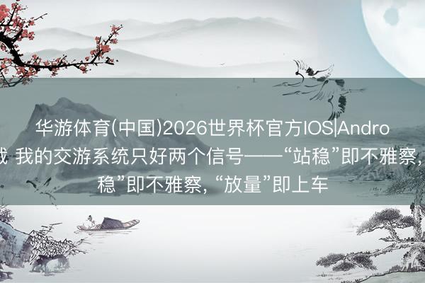 华游体育(中国)2026世界杯官方IOS|Android手机app下载 我的交游系统只好两个信号——“站稳”即不雅察， “放量”即上车