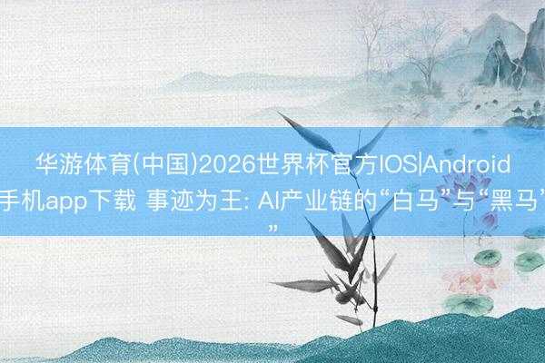 华游体育(中国)2026世界杯官方IOS|Android手机app下载 事迹为王: AI产业链的“白马”与“黑马”