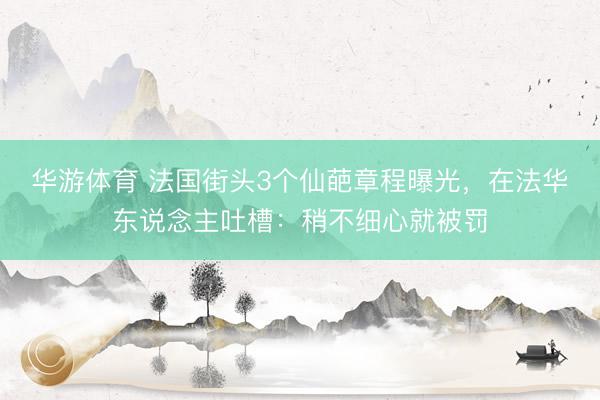 华游体育 法国街头3个仙葩章程曝光，在法华东说念主吐槽：稍不细心就被罚