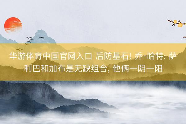 华游体育中国官网入口 后防基石! 乔·哈特: 萨利巴和加布是无缺组合， 他俩一阴一阳